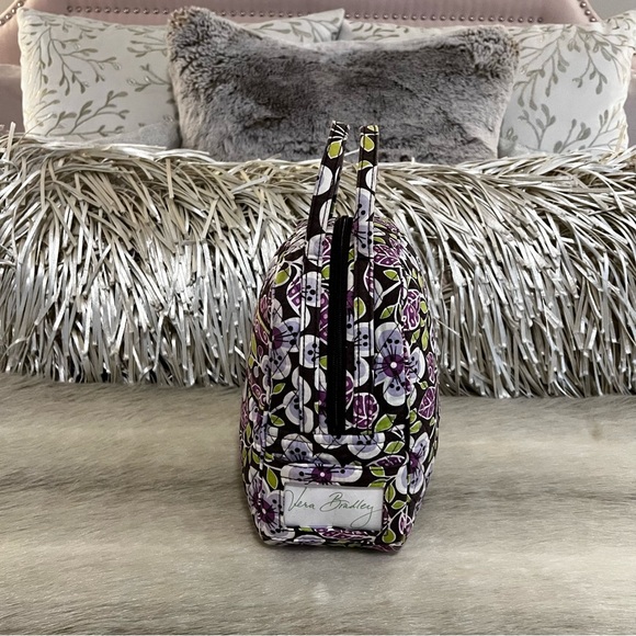 VERA BRADLEY Plum Petals Zipper 2011 Insulated Lunch Bunch Bag Purple Floral Y2K - Picture 5 of 14